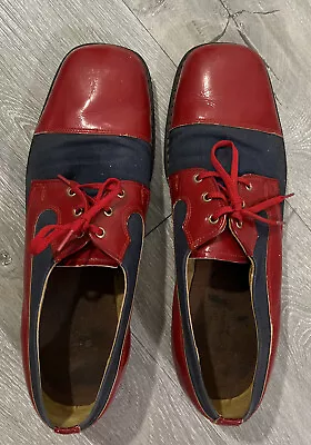 Vintage Saddle Shoes Red Blue Oxford HUSH PUPPIES 10.5 • $55