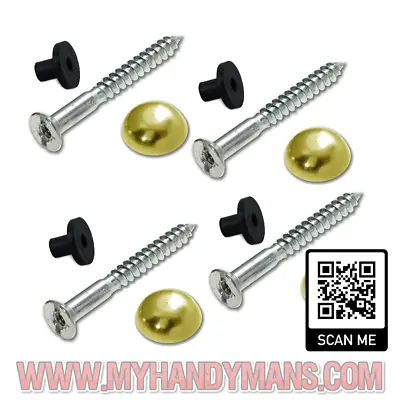 Mirror Screws Brass Or Dome Capped With Washer Grommets Various Sizes And Length • £3.40