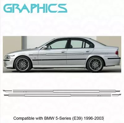 Fits BMW 5-Series E39 1996-2003 Side Alpina Style Pin Stripe Graphic Decal M5 • $39.17