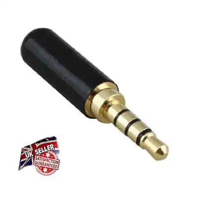 Gold 4 Pole 3.5mm Male Repair Headphone Jack Plug Audio Soldering HQ • £3.65