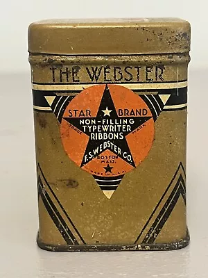 Vintage Typewriter Ribbon Tin The Webster Brand Star Graphic • $9.99