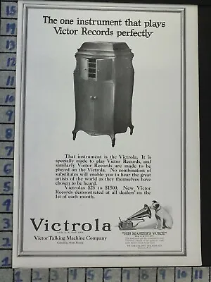 1920 Victor Victrola Phonograph Cabinet Music Dance Sing Vintage Art Ad  Bt58 • $21.95