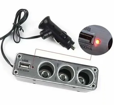 12V 24V Volt 1 USB + 3 Multi Socket Car Van HGV Cigarette Lighter Plug Adapter 3 • £4.99