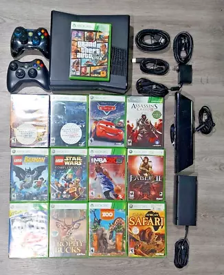 XBox 360 S Slim 250GB Console 13 GAME  Bundle With Kinect Sensor • $120