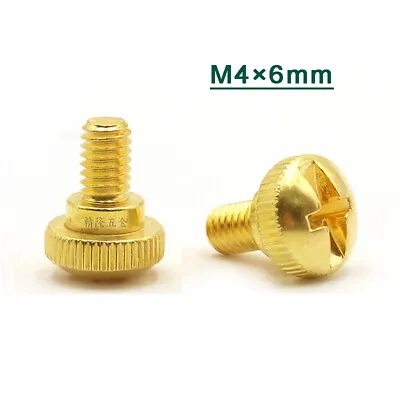 M4*6 Cross Phillips Knurled Thumb Screws Brass Hand Grip Bolts Computer Screw • $2.79