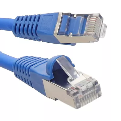 Shielded Cat6A SSTP LSZH RJ45 Network Ethernet Patch 10 Gigabit Cable 1.5m Blue • £5.09