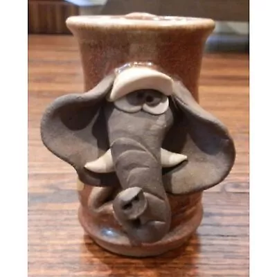 Vintage Hand-Crafted Mahon-Made Stoneware Elephant Mug 1980 • $30