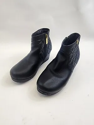 Michael Kors Women Sz 4 M Cate Galy Black Boots Wedge Heel Zipper • $26.24