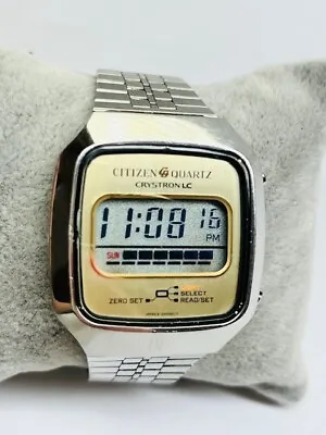 $218.16 • Buy Vintage Men's Citizen Crystron LC 50-1093 Quartz LCD Watch New Battery