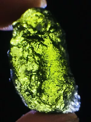 19ct Meteorite Moldavite Green Impact Fragment Meteor Stone Space Asteroid+coa • $0.99