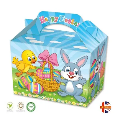 Easter P/W Party Boxes Bunny Egg Hunt Chick Childrens Picnic Food Meal Gift Box • £3.39