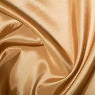 Taffeta Metallic Silk Satin Dress Fabric Material - WHEAT • £39.99