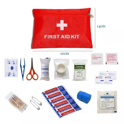 Mini First Aid Kit Bag Outdoor Medical Emergency Survival Car Home EDC Bushcraft • £7.45