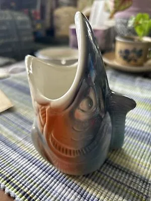 Fish With Fin Pottery Vase Cup Planter Pencil Cup Toothbrush Holder • $18