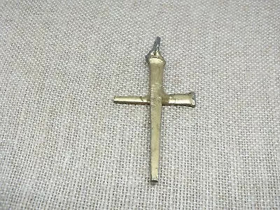 Beautiful Pendant Gold Tone Cross From Nails Or Pegs 2 7/8 X 1 1/2  Religious • $12.95