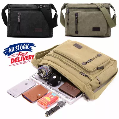 $21.99 • Buy Men's Crossbody Shoulder Messenger Bag Canvas Retro Man's Bags Satchel Travel