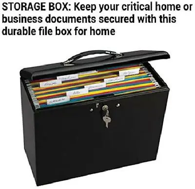 $31.59 • Buy Portable File Box Locking Folder Storage Security Metal Steel Office Desktop