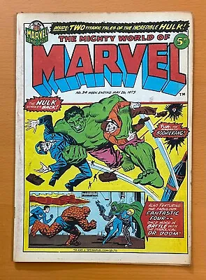 Mighty World Of Marvel #34 RARE MARVEL UK 1973. Stan Lee. FN+ Bronze Age Comic • £19.95