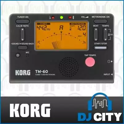 Korg TM60 Combo Digital Guitar Tuner Metronome TM-60BK - Black • $49