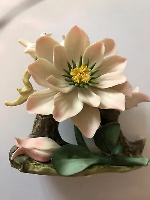 Capodimonte Hand Made In Italy Porcelain Flower And Doves Ornament Vintage • £20.99