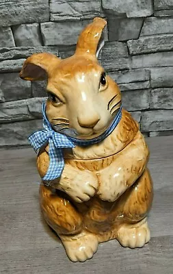 Pier 1 12  Henry Bunny Cookie Jar Rabbit Easter Spring Hare Figurine Statue • $49.45