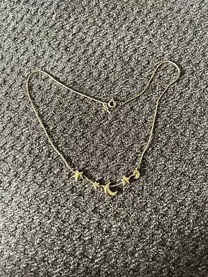 £11.18 • Buy Vintage Trifari Gold Tone Choker Necklace Stars And Moon