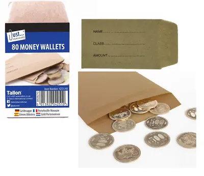 Money Wallets 70 X 105mm Vintage Petty Cash Wages Dinner Coin Envelope Children • £9.59
