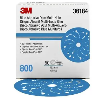 3M Hookit Blue Abrasive Disc Multi-hole 6 Inch 152mm 800 36184 - 50Pack Sanding • $45.99