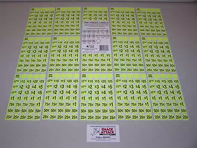 (600) SNACK & SODA VENDING MACHINE PRICE LABEL STICKERS (Yellow) / Free Ship!  • $15.99