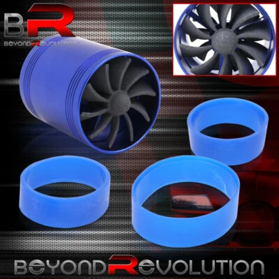 $21.99 • Buy Universal 3  Blue Air Intake Turbo Filter Adapter Fuel Gas Saver Propeller Fan