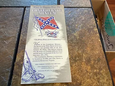 Vintage Confederate Museum Richmond Virginia Brochure • $6.99