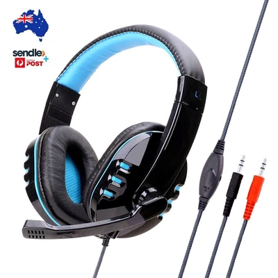 $27.99 • Buy Wired Gaming Headset Gamers Headphones With Microphone Stereo For PS4 Xbox PC AU