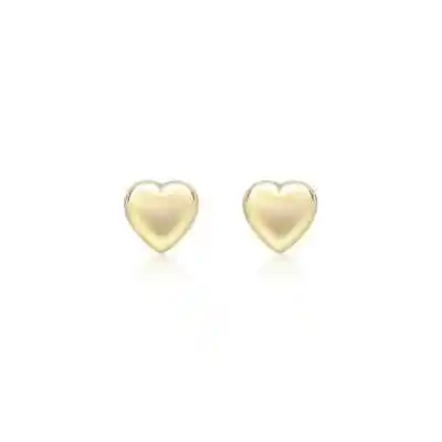 9ct Yellow Gold Childrens  Heart Stud Earrings • £81.95