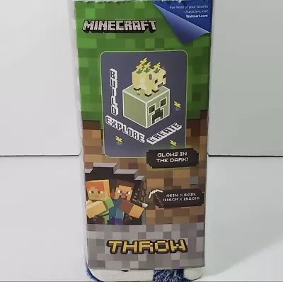 Minecraft Earth Glow In The Dark Throw Blanket Kids Build Explore 46”x60” Soft! • $27