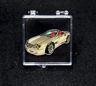 Vintage Mercedes-Benz SL 500 Convertible / Cabrio Gray Car Official Pin In Case • $24.95