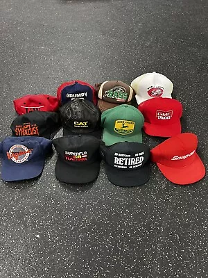 Vintage Lot Of 12 80s 90s Hats Hat Cap Snapback Wholesale Bundle Rare Collection • $8.50