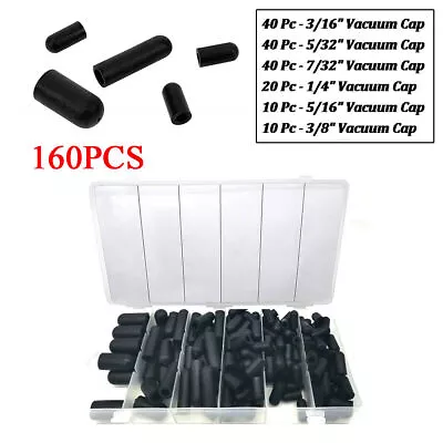 $29.60 • Buy 160PCS 3/16 - 3/8  Carburetor & Vacuum Line Hose Rubber Boot Cap Assortment Kit