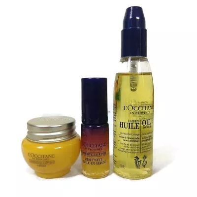 L'Occitane Immortelle Anti Aging Set Divine Cream Reset Serum Cleansing Oil  X 3 • $61.51