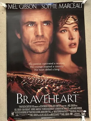 MEL GIBSON SIGNED ONE SHEET 27x40 MOVIE POSTER  BRAVEHEART   JSA LOA COA • $749.99