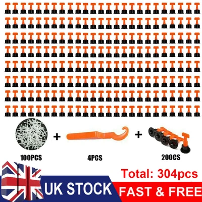 £14.59 • Buy 304pcs Tile Leveling System Kit Reusable Tile Spacer Wall Floor Clips Tools Set