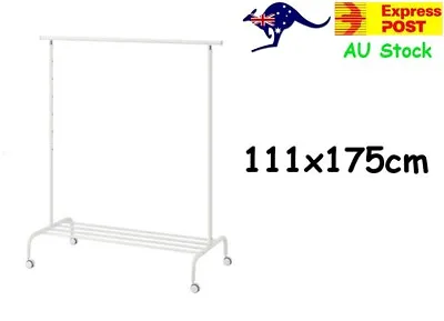 IKEA RIGG Clothes Cloth Rack Hanger Portable Wardrobe Laundry Height Adjustable • $50.99