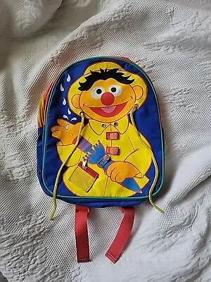 Sesame Street Ernie Raincoat Toddler School Trip Toy Backpack Zipper 12  • $18.73