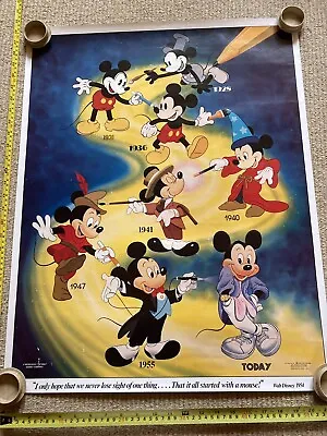 Walt Disney Mickey Mouse Thru The Years Vintage Poster U.K. Seller • £15