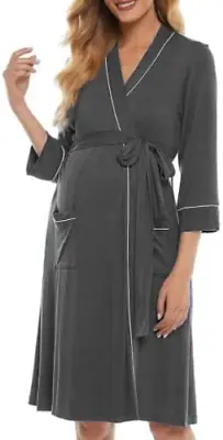 OCCIENTEC Women's Maternity Nursing Robe Maternity Hospital Gown Delivery Gown • £39.82