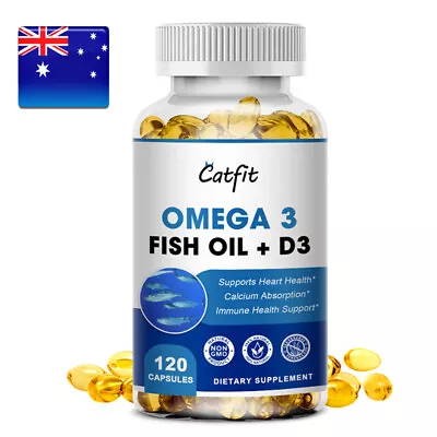 Omega 3 Fish Oil Capsules Triple Strength Joint Support EPA & DHA 1200 Mg • $20.99