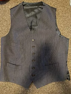 Polo Ralph Lauren Navy Striped Linen Waistcoat (42/Large) • £39.99