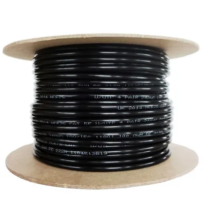 £37.45 • Buy Cat5e UTP Solid PE External Cable Black 100m 100% Copper Networking Ethernet