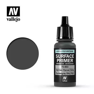 Vallejo Surface Primer German Panzer Grey 17ml Paint Bottle 70.603 • $5.49