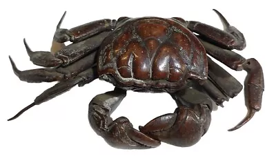 Stunning Antique Articulated Bronze  Japanese Meiji Period Crab  • £50