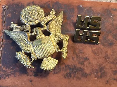 Original Wwii Theater Made Us Officer Cap Badge And Us Pins J.r. Gaunt London • $249.88